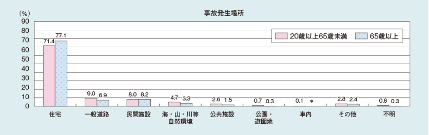 高齢者の事故発生場所
