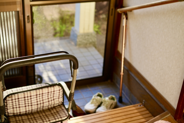 玄関　杖