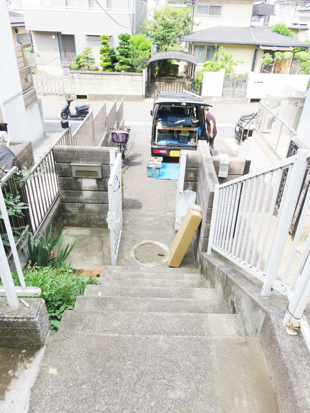 施工前　屋外手すり　屋外階段